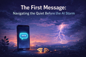 early AI adoption, first AI interactions, AI evolution, pre-AI era, artificial intelligence history, digital transformation, human AI communication, technology anticipation, AI beginnings, future of AI